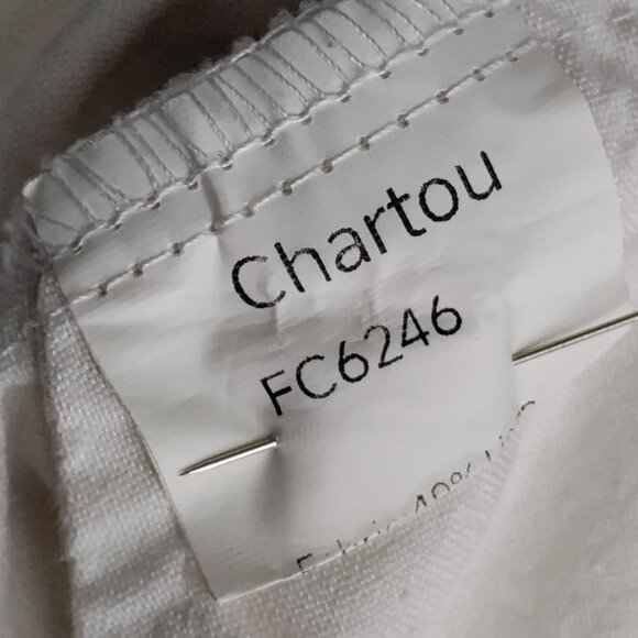 Chartou Linen Blend Lagenlook Pants Size M White With Pockets and Drawstring - Picture 8 of 9